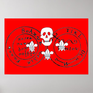 SKULL AND FLEUR DE LISE / PIRATES TREASURE MAPS, POSTER