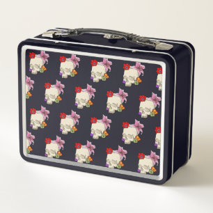 Skull and Flora Metal Lunch Box