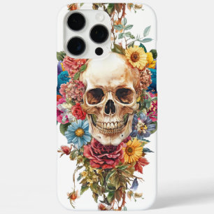 Skull and flowers iPhone 16 pro max case