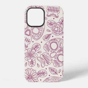 Skull and Flowers. Seamless Background. Mexican da iPhone 12 Case