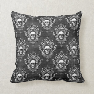 Skull and Grey Gothic Cushion