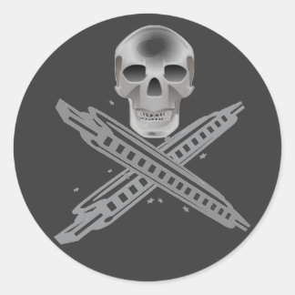 Skull and Harpbones Sticker