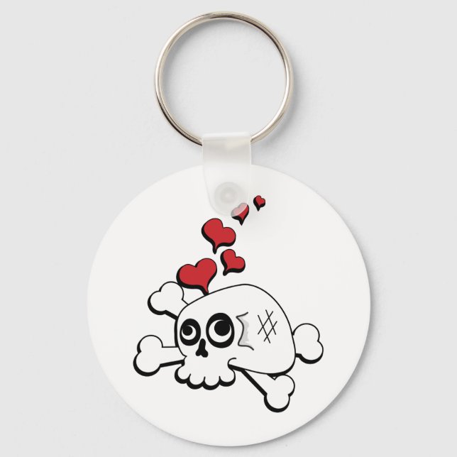Skull and Hearts Key Ring (Front)