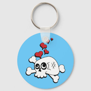 Skull and Hearts Key Ring