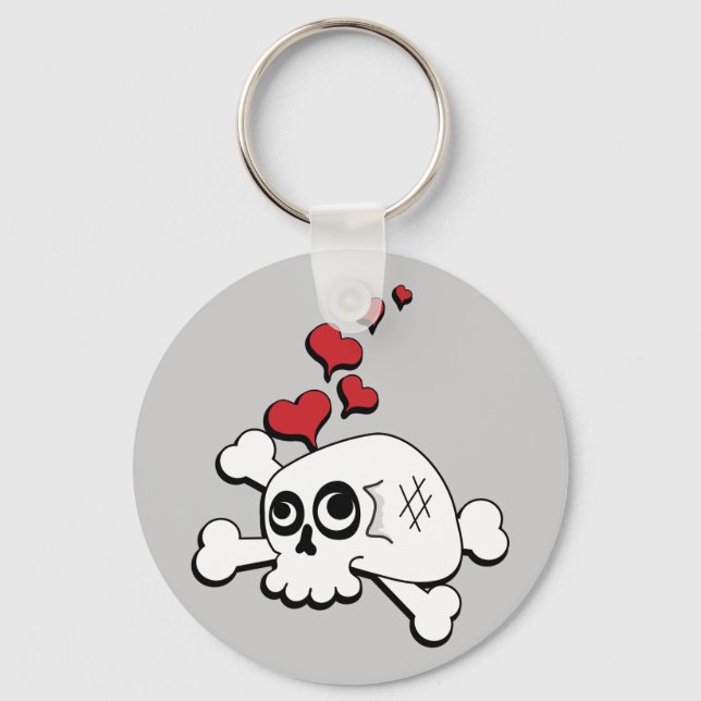 Skull and Hearts Key Ring (Front)