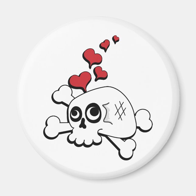 Skull and Hearts Magnet (Front)