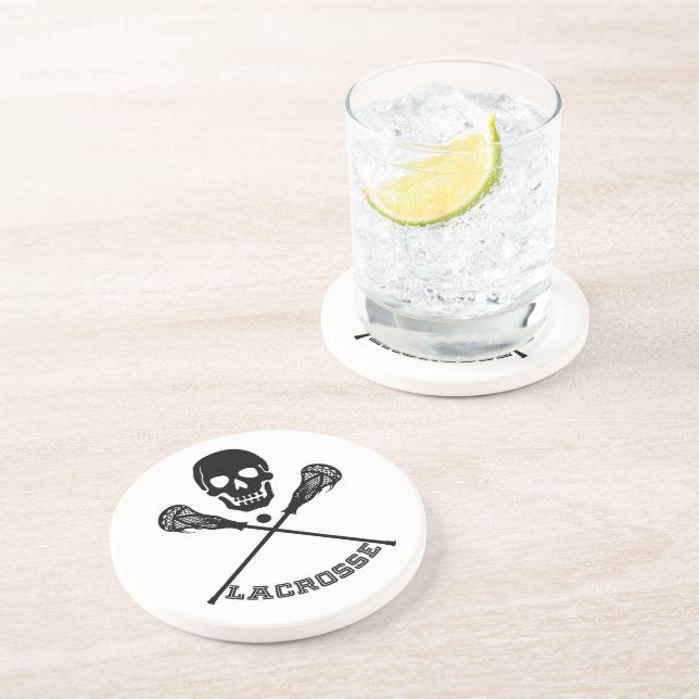 Skull and Lacrosse Sticks Coaster (Side)
