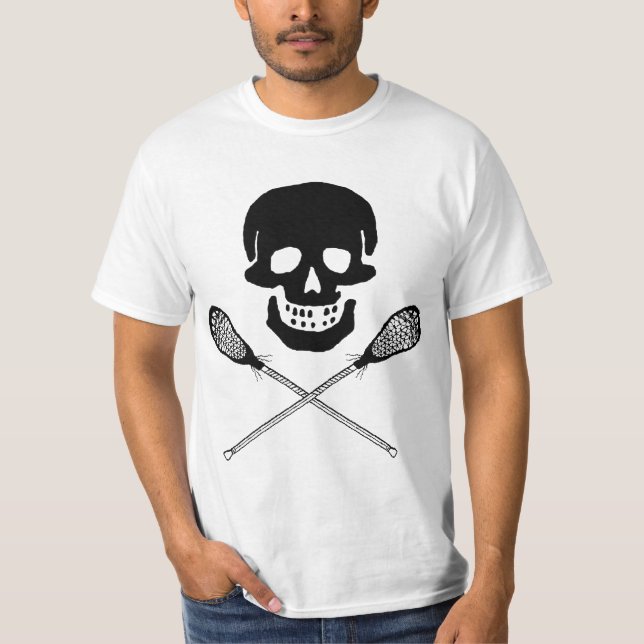Skull and Lacrosse Sticks T-Shirt (Front)