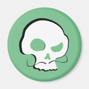 Skull and Moustache Magnet
