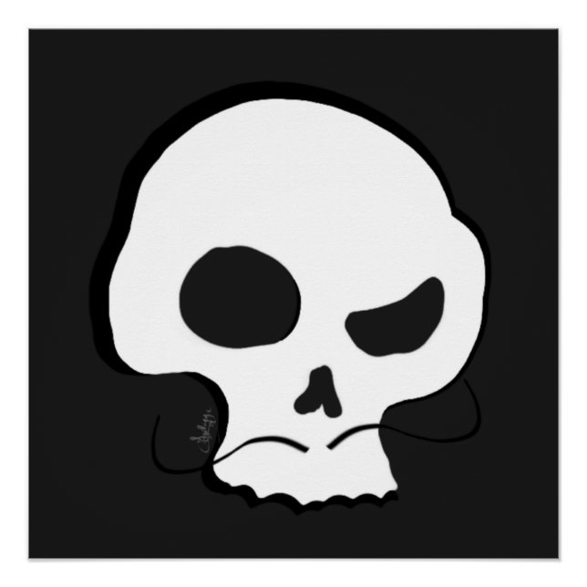 Skull and Moustache Poster (Front)