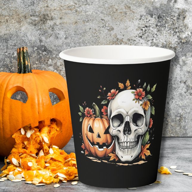  Skull and Pumpkin  Paper Cups (Creator Uploaded)