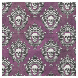 Skull and Purple Gothic Fabric