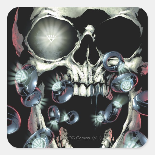 Skull and Rings - Colour Square Sticker (Front)