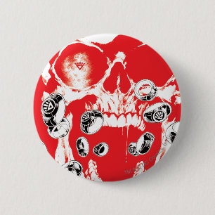 Skull and Rings - Red 6 Cm Round Badge