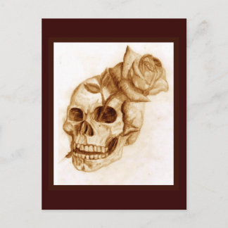 Skull and Rose Postcard