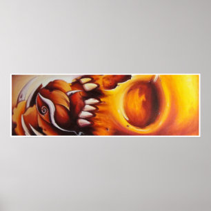 skull and rose tattoo art poster print