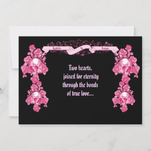 Skull and Roses Banner Gothic Wedding Invitations