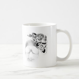 Skull and roses coffee mug