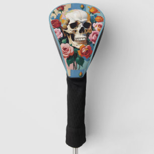 Skull and Roses Colour Block Golf Head Cover