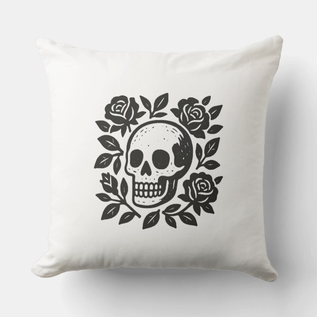 Skull and Roses Cushion (Front)