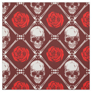 skull and roses fabric