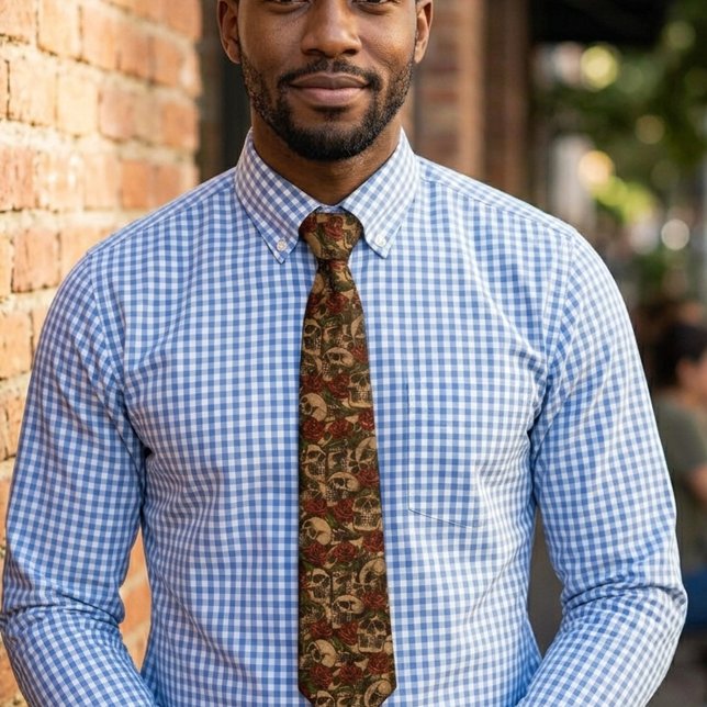 Skull and Roses Graffiti pattern   Tie (Creator Uploaded)