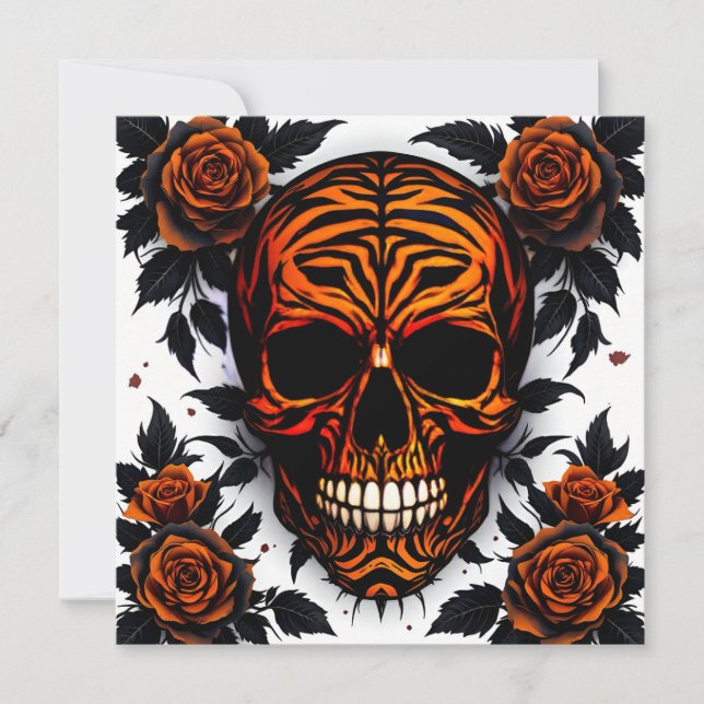 Skull and Roses  Invitation (Front)