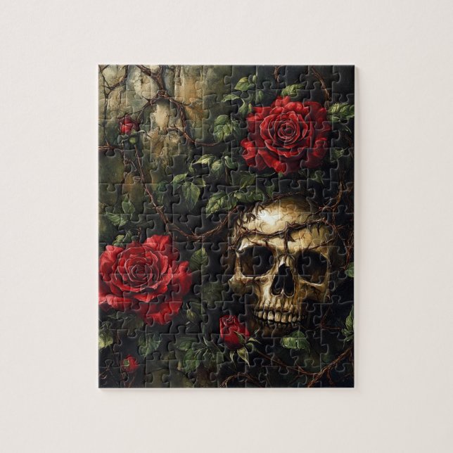 Skull and Roses Jigsaw Puzzle (Vertical)