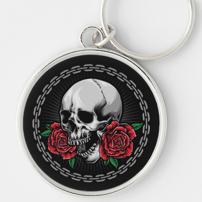 Skull and Roses Key Ring (Front)