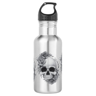 Skull and Roses Sketch 532 Ml Water Bottle