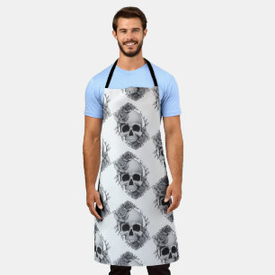 Skull and Roses Sketch Apron