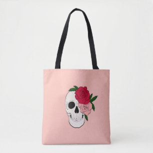 Skull and Roses Tote Bag