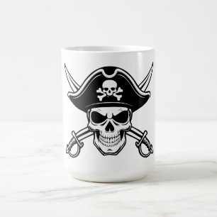 Skull and sabers coffee mug