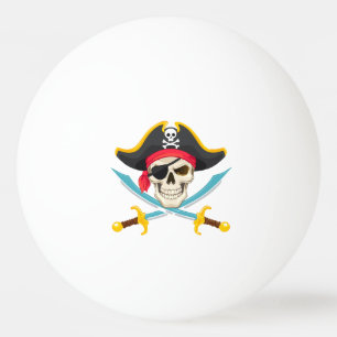 Skull and sabers ping pong ball