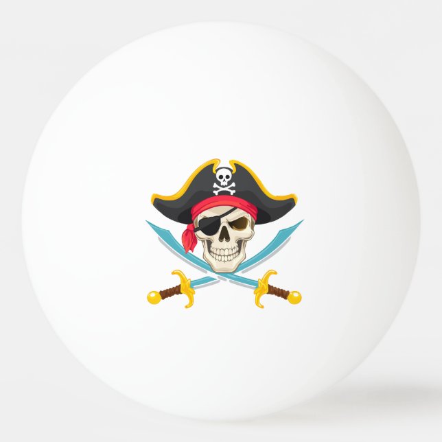 Skull and sabers ping pong ball (Front)