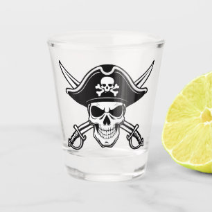 Skull and sabers shot glass