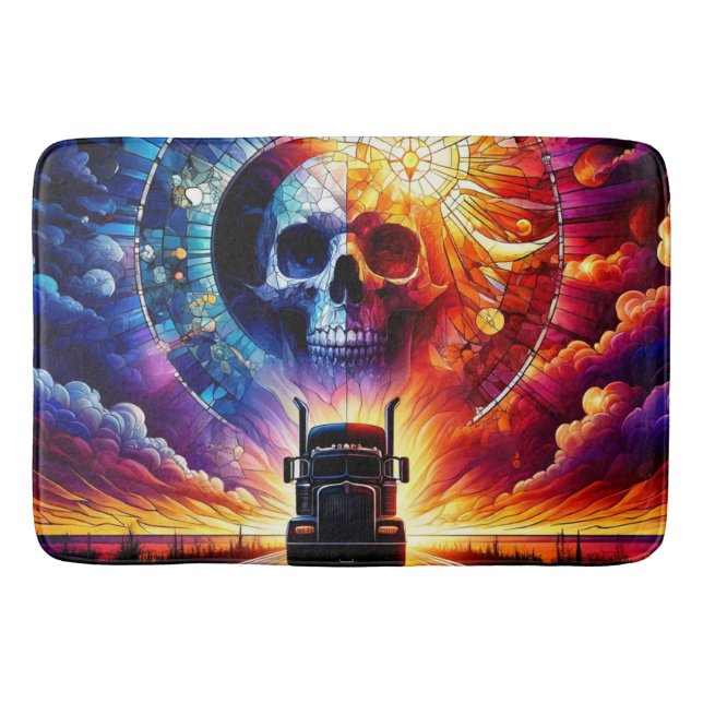 Skull and Semi Bath Mat (Front)