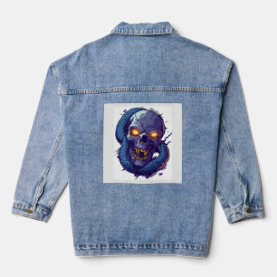 Skull and Serpent Duel Denim Jacket