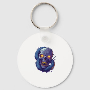 Skull and Serpent Duel Key Ring