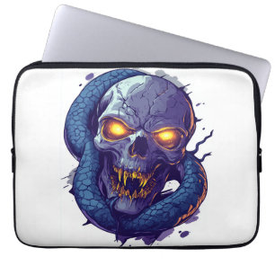 Skull and Serpent Duel Laptop Sleeve