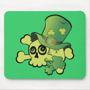 Skull and Shamrocks Mouse Pad