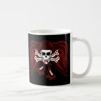 skull and skates coffee mug