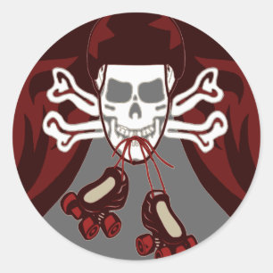 skull and skates sticker