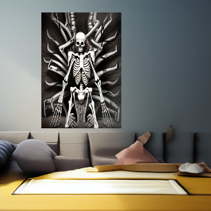 Skull and skeleton    AI Art Poster