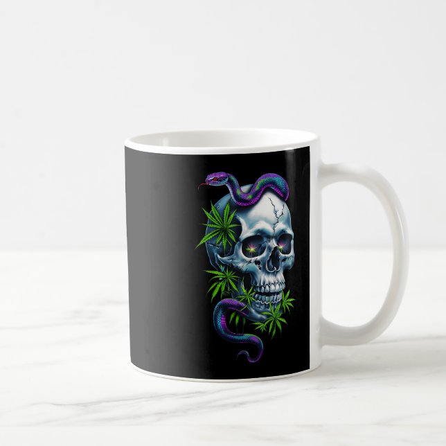 Skull And Snake Design Sticker  Coffee Mug (Right)