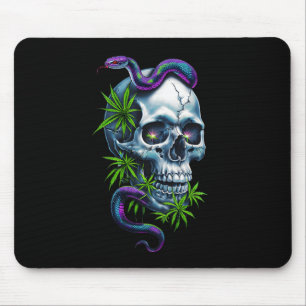 Skull And Snake Design Sticker Mouse Pad