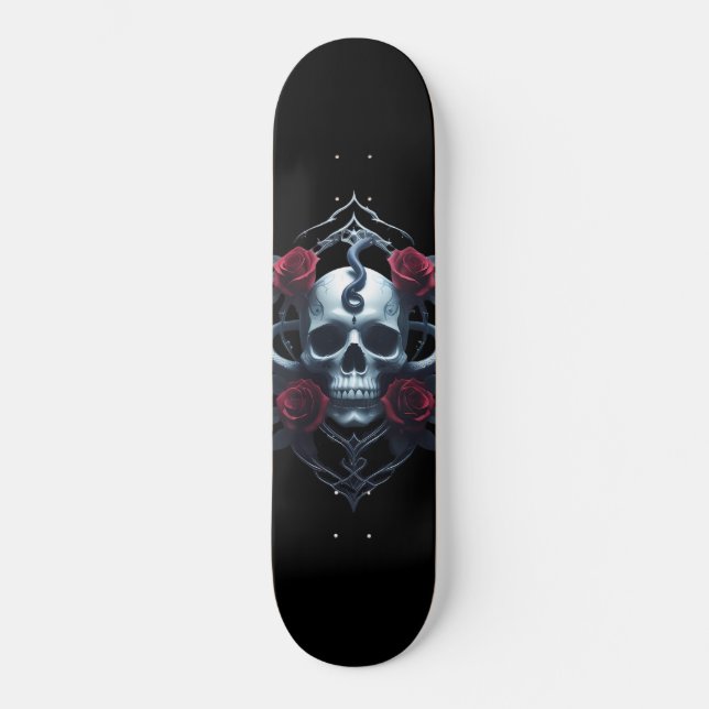 Skull And Snake Gothic Skateboard (Front)