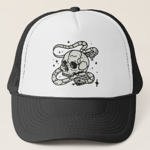 Skull And Snake Trucker Hat