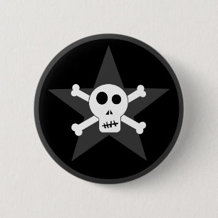 Skull and Star Button