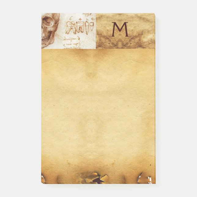 SKULL AND TEETH ,DENTAL CLINIC ,DENTIST MONOGRAM POST-IT NOTES (Front)